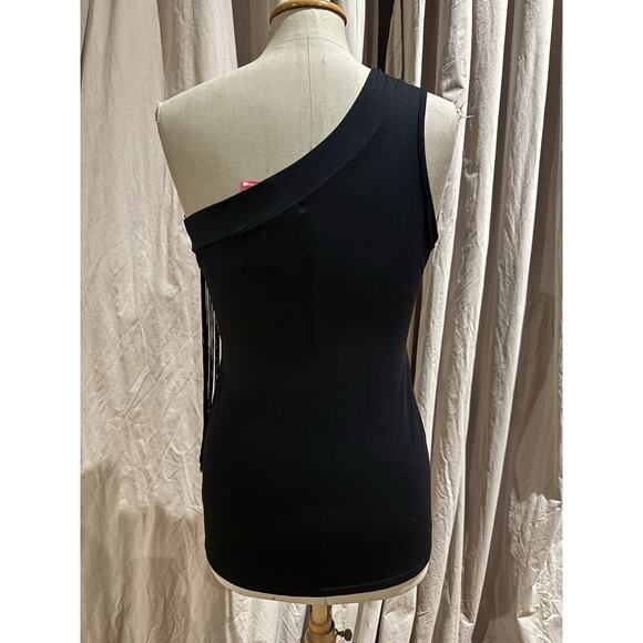 Vintage Jane Norman One Shoulder Fringe Top Unworn W Tags - Picture 4 of 7